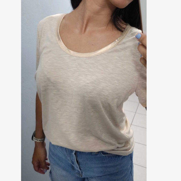 Solid Heathered Oversized Short Sleeve Top - Picture 5 of 10